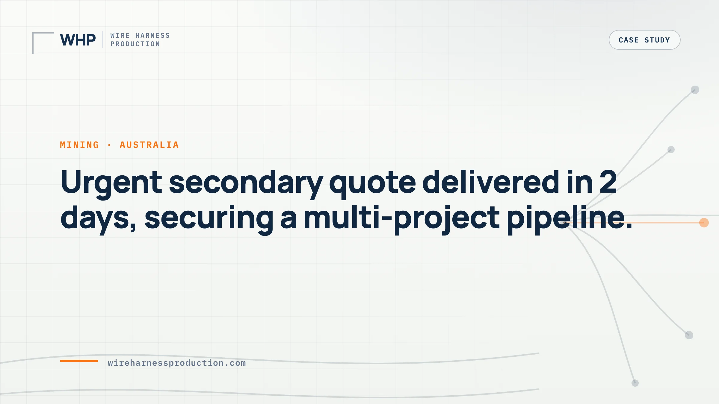 Mining Equipment: Urgent Secondary Harness Quote Delivered in 2-Day Turnaround