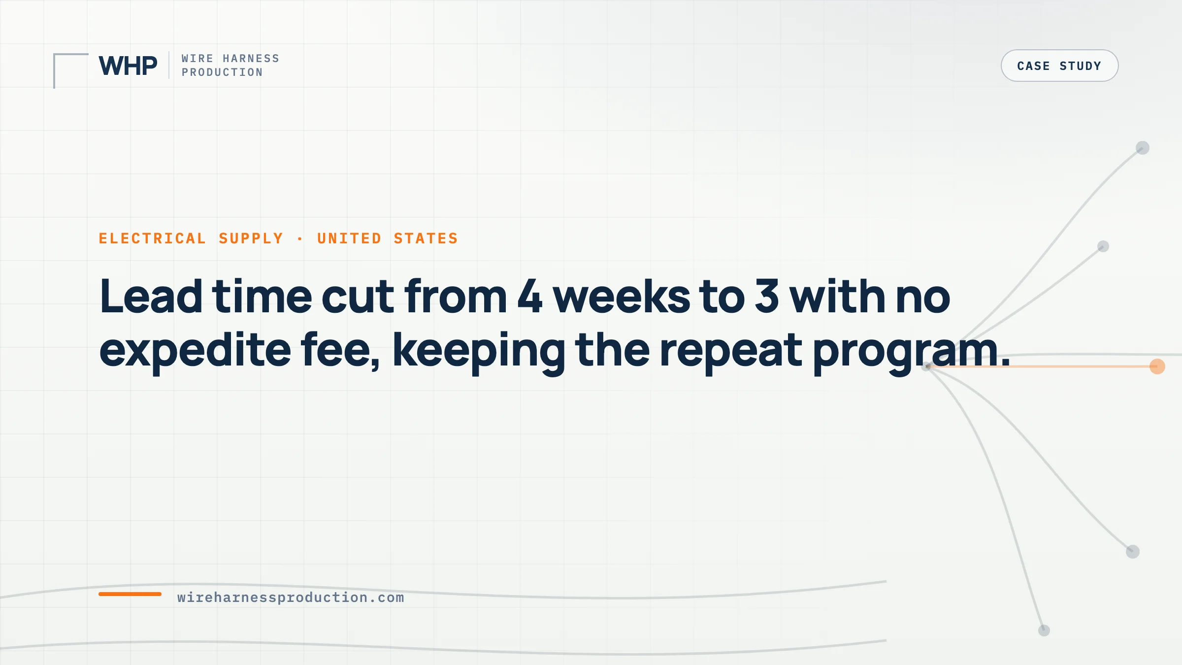 Electrical Supply: 4-Week Lead Time Cut to 3 With No Expedite Fee