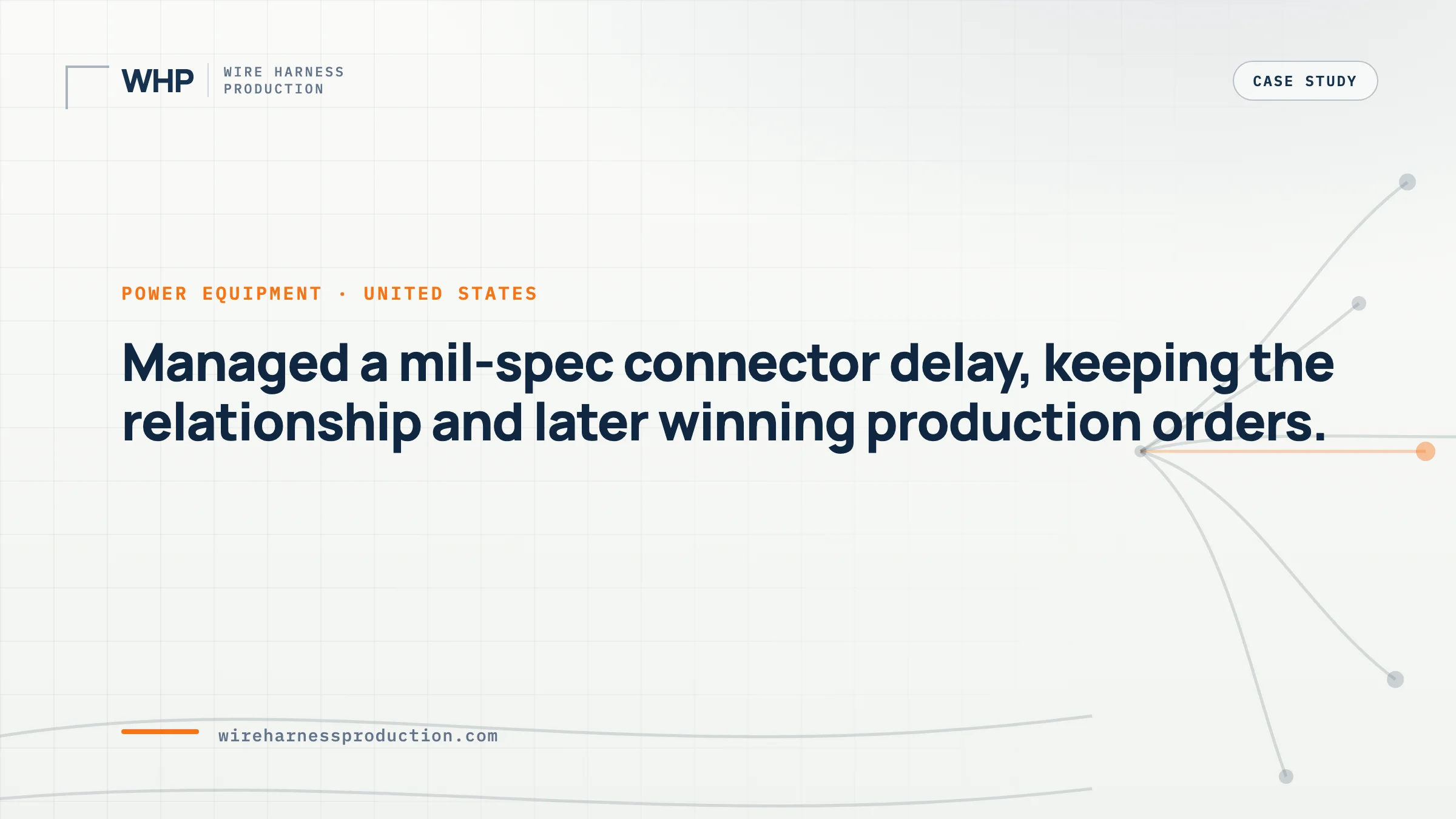US Power Equipment OEM: Mil-Spec Connector Delay Managed, Relationship Kept