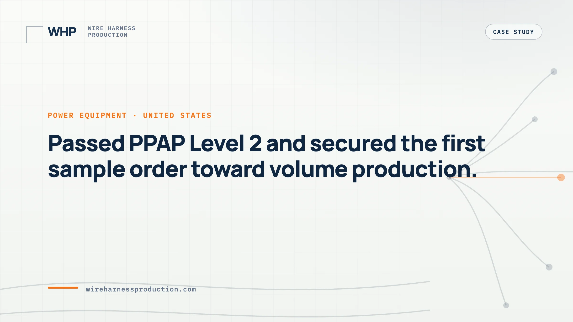 US Power Equipment OEM: PPAP Level 2 Sample Order Qualified