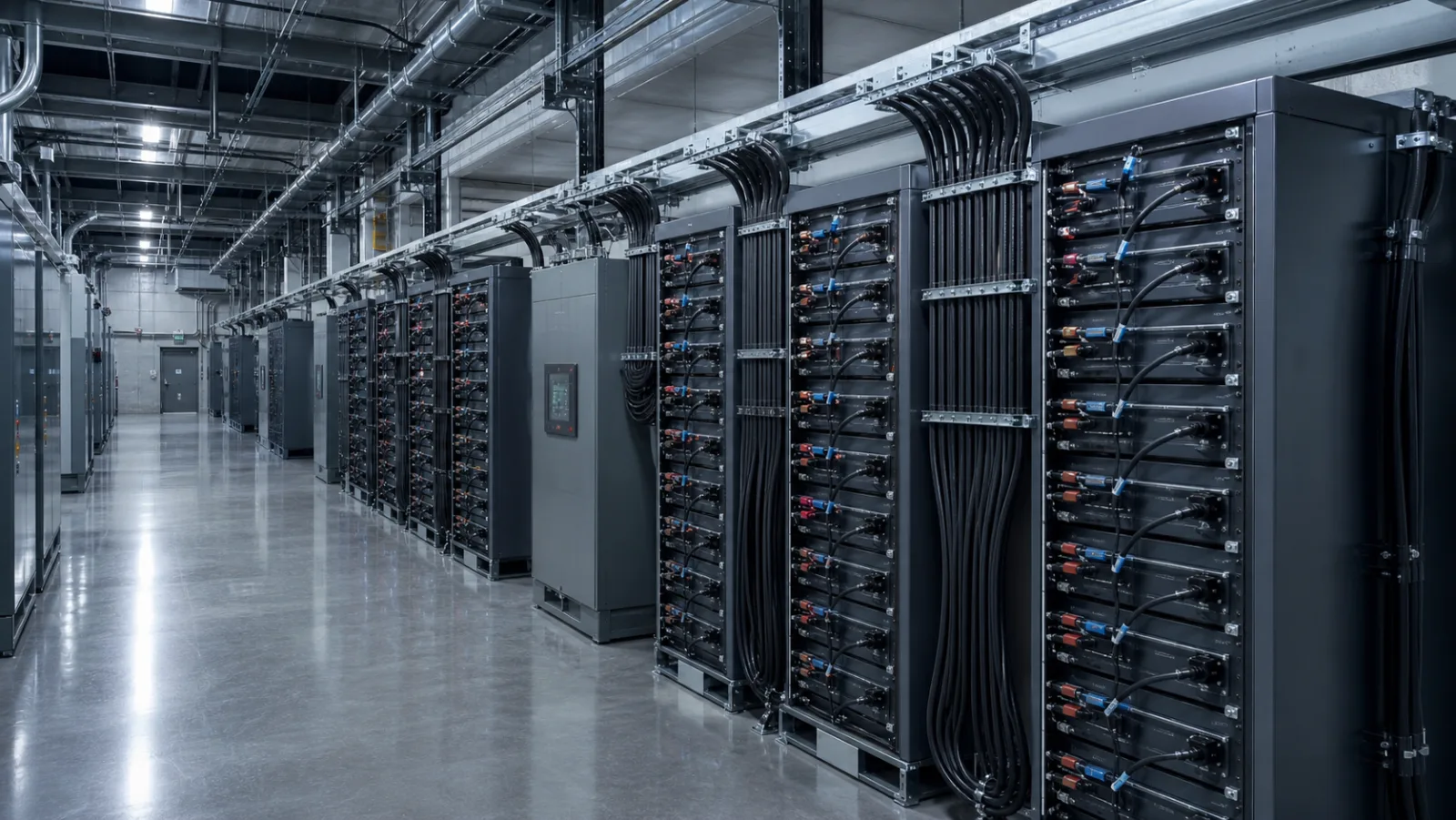 Data center UPS and battery power cable assembly